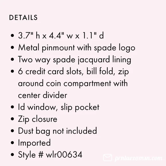 Kate Spade Staci Small Zip Around Wallet - Picture 9 of 9